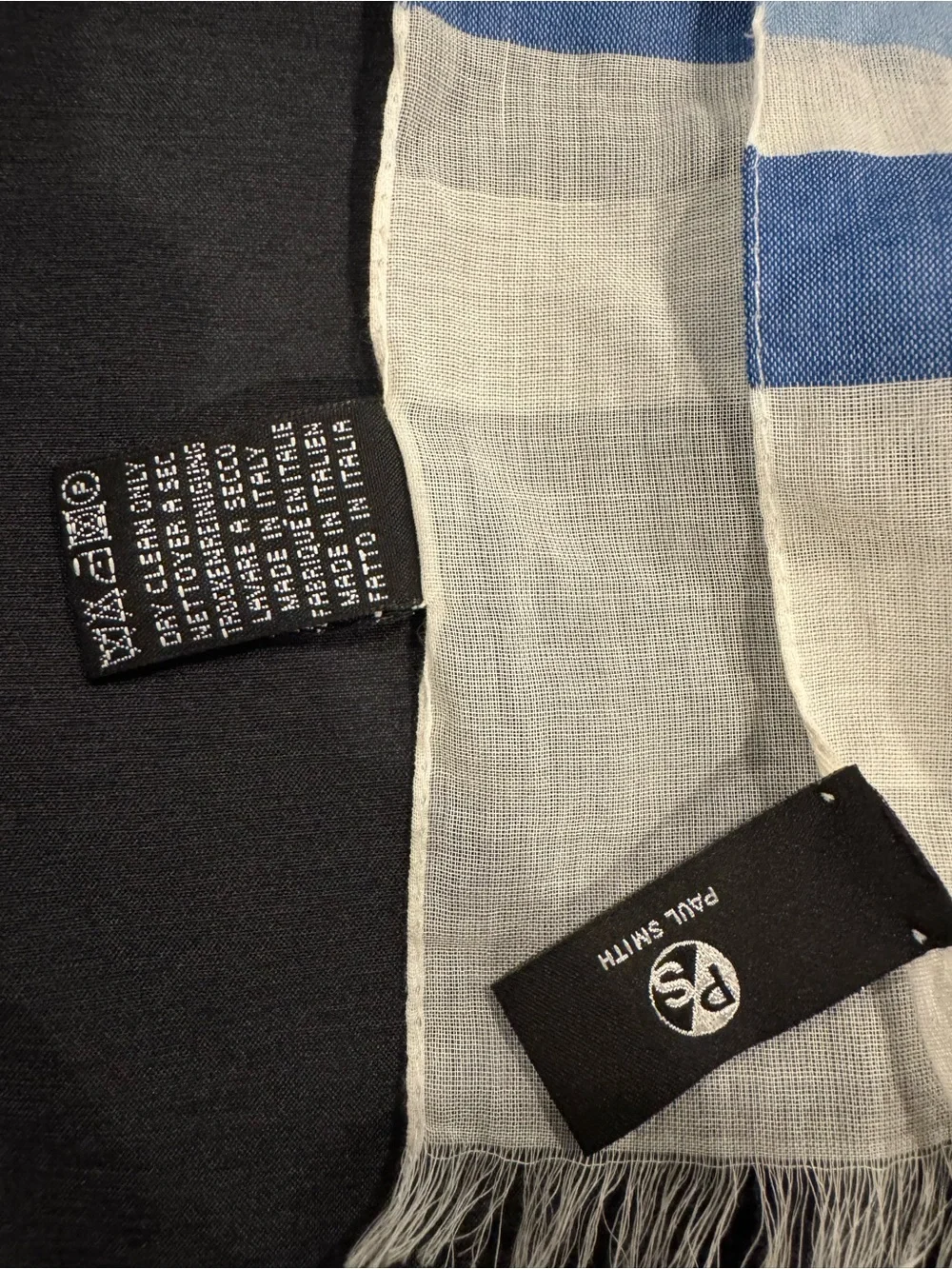 Oversized Paul Smith Blue and Cream Striped Lightweight Summer Scarf